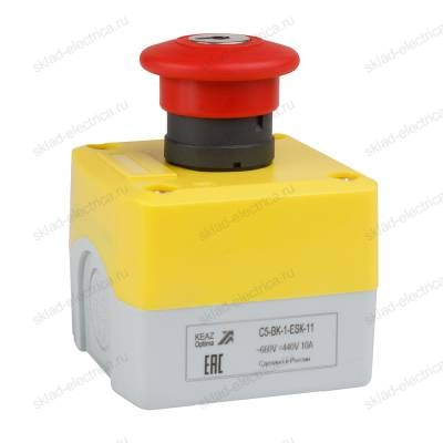 Пост кноп авар стоп OptiSignal D22 C5-BK-1-ESK-11 1НО+1НЗ с ключом XALK188E