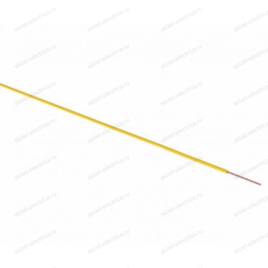 Провод ПГВА 1х0.75 мм² (бухта 100 м) желтый REXANT