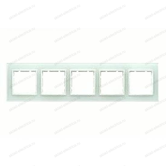 Рамка пятерная, для гориз./вертик. монтажа Berker B.7 Glass белое стекло 10156909