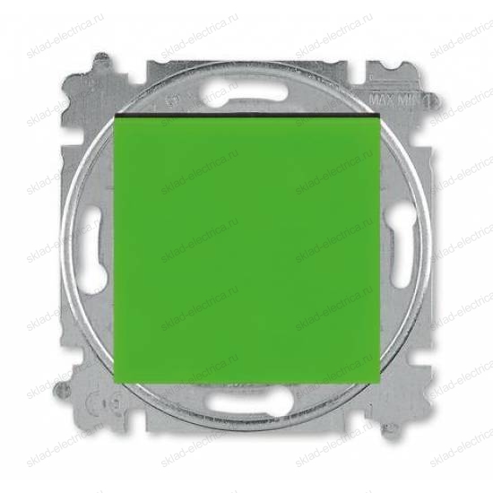Выключатель 1-клавишный, проходной (с двух мест), цвет Зеленый/Дымчатый черный, Levit