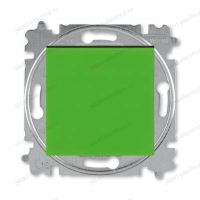 Выключатель 1-клавишный, перекрестный (с трех мест), цвет Зеленый/Дымчатый черный, Levit
