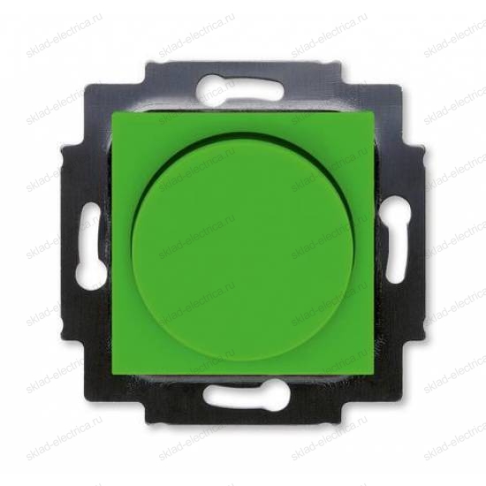 Диммер поворотно-нажимной, 600Вт для ламп накаливания, цвет Зеленый/Дымчатый черный, Levit