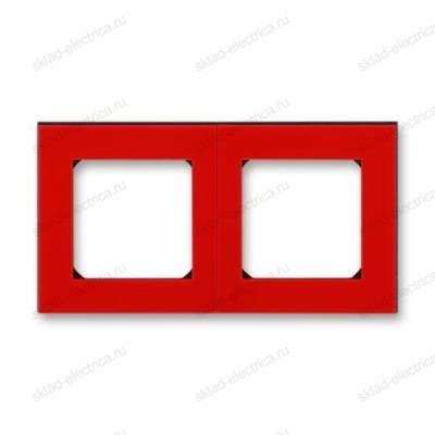 Рамка 2-ая (двойная), цвет Красный/Дымчатый черный, Levit