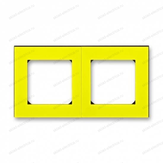 Рамка 2-ая (двойная), цвет Желтый/Дымчатый черный, Levit