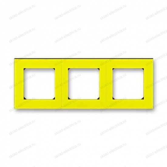 Рамка 3-ая (тройная), цвет Желтый/Дымчатый черный, Levit