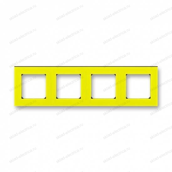 Рамка 4-ая (четверная), цвет Желтый/Дымчатый черный, Levit