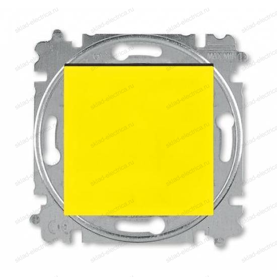 Выключатель 1-клавишный, перекрестный (с трех мест), цвет Желтый/Дымчатый черный, Levit