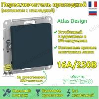 Выключатель одноклавишный проходной ATN000861 Schneider Electric Atlas Design изумруд