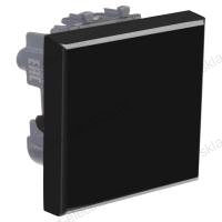 Выключатель одноклавишный модульный, Avanti DKC "Черный квадрат", 2 модуля