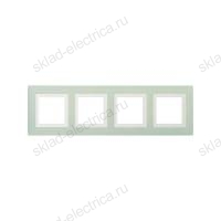 Рамка из натурального стекла, Avanti DKC светло-зеленая, 8 модулей