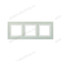 Рамка из натурального стекла, Avanti DKC светло-зеленая, 6 модулей