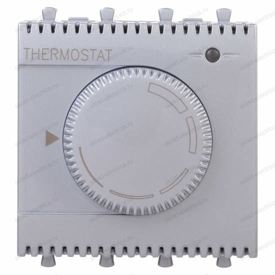 Термостат модульный для теплых полов, Avanti DKC "Закаленная сталь", 2 модуля