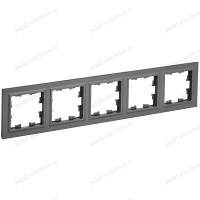 BRITE Рамка 5-местная РУ-5-БрГ графит IEK