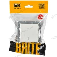 BRITE Выключатель 1-клавишный проходной с индикацией 10А ВС10-1-7-БрБ белый IEK