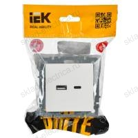 BRITE Розетка USB A+C 18Вт РЮ11-1-БрБ белый IEK