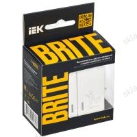 BRITE Выключатель 2-клавишный с индикацией для отелей 10А ВС10-2-9-БрЖ жемчуг IEK