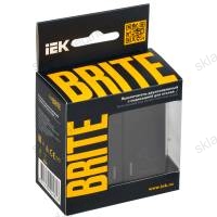 BRITE Выключатель 2-клавишный с индикацией для отелей 10А ВС10-2-9-БрЧ черный IEK