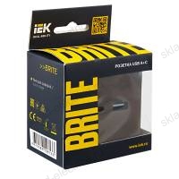 BRITE Розетка USB A+C 18Вт РЮ11-1-БрТБ темная бронза IEK