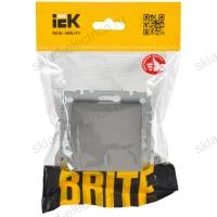BRITE Выключатель 1-клавишный проходной с индикацией 10А ВС10-1-7-БрС сталь IEK