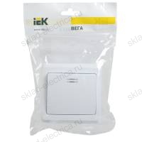 VEGA Выключатель 1-клавишный с индикацией 10А ВС10-1-1-ВБ белый IEK