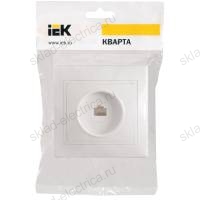 KVARTA Розетка 1-местная компьютерная RJ45 кат.5е РК10-КБ белый IEK