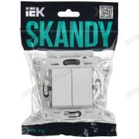 SKANDY Выключатель 2-клавишный проходной 10А SK-V05W арктический белый IEK