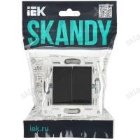 SKANDY Выключатель 2-клавишный 10А SK-V04Bl черный IEK