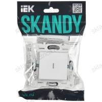 SKANDY Выключатель 1-клавишный проходной с индикацией 10А SK-V08W арктический белый IEK