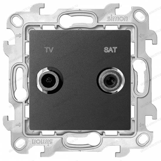 Розетка TV-SAT проходная Simon 24 Harmonie, графит