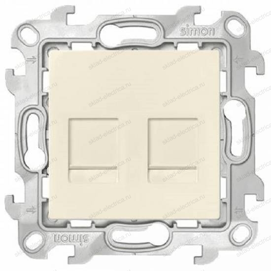 Розетка компьютерная 2хRJ45 кат 5е UTP Simon 24 Harmonie, слоновая кость