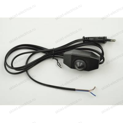 UCX-C30/02A-170 BLACK Сетевой шнур с вилкой и выключателем с диммером. 2А, 500Вт, 1,7м. Черный. ТМ Uniel
