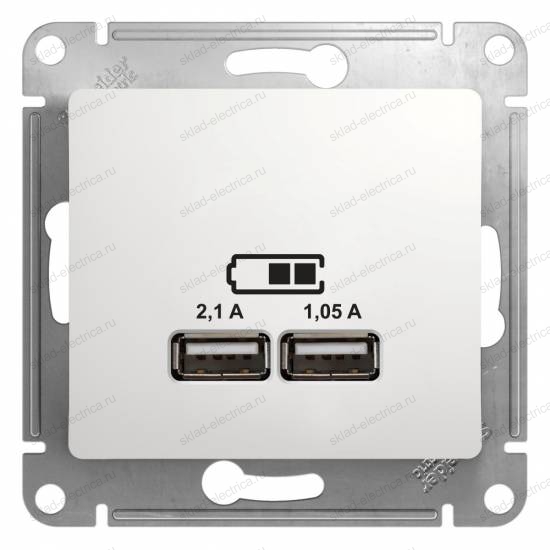 Розетка USB белый Glossa Schneider Electric GSL000132