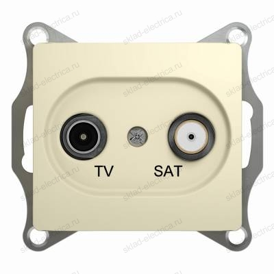 Розетка TV SAT проходная 4dB бежевый Glossa Schneider Electric GSL000298
