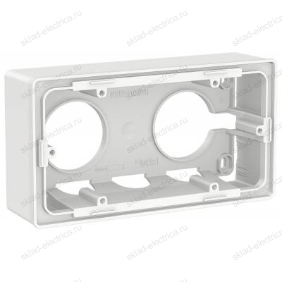 Двухместная коробка для накладного монтажа Schneider Electric Unica Studio, белый NU800418