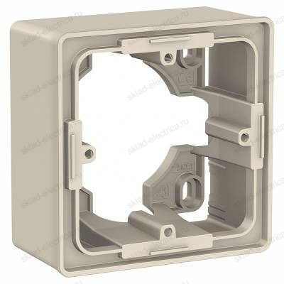  Одноместная коробка для накладного монтажа Schneider Electric Unica Studio, бежевый NU800244