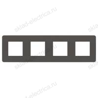 Рамка четверная Schneider Electric Unica Studio Color, дымчато-серый-белый NU280821
