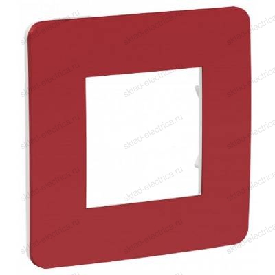 Рамка одинарная Schneider Electric Unica Studio Color, красный-белый NU280213 