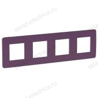 Рамка четверная Schneider Electric Unica Studio Color, лиловый-бежевый NU280815 