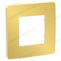 Рамка одинарная Schneider Electric Unica Studio Metal, золото-белый NU280259 