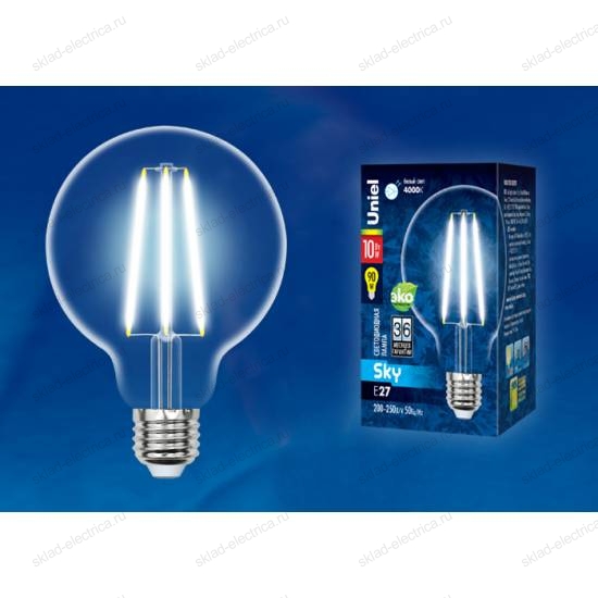 LED-G95-10W/4000K/E27/CL PLS02WH картон