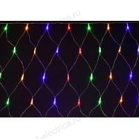 LIGHTING Гирлянда сеть 1,5х1,5м 160 светодиодов RGB IP20 прозрачный шнур 3м 230В контроллер 8 сцен IEK