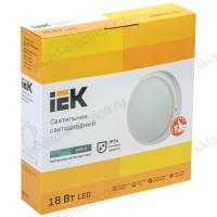 Светильник светодиодный ДПО 4004 18Вт IP54 4000K круг белый пластик IEK