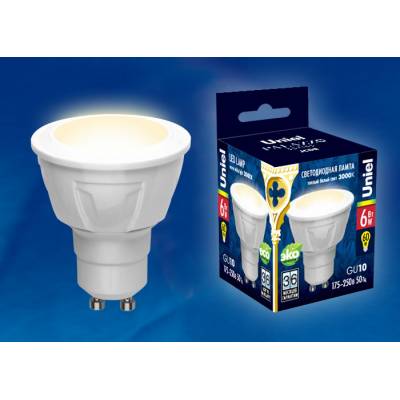 LED-JCDR-6W/WW/GU10/FR/38D ALP01WH пластик