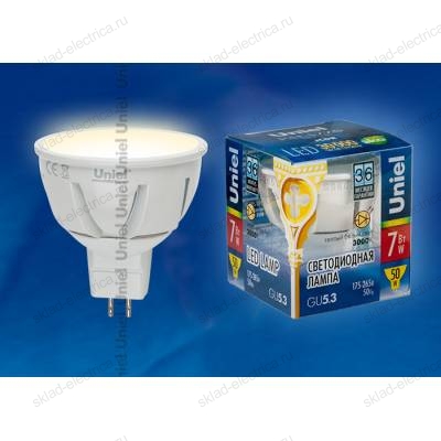 LED-JCDR-7W/WW/GU5.3/FR ALP01WH пластик