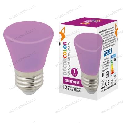 LED-D45-1W/PURPLE/E27/FR/С BELL