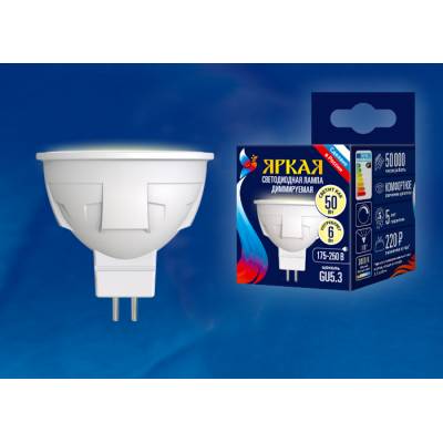 LED-JCDR 6W/WW/GU5.3/FR/DIM PLP01WH картон