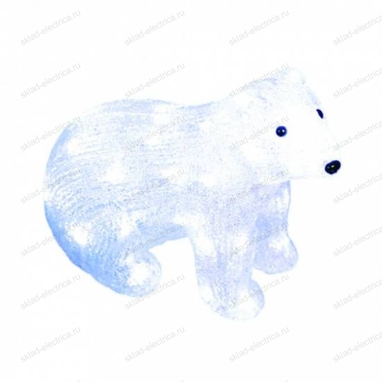 Фигура светодиодная Белый медведь-4. 40 светодиодов. размер 31x15x25 см. цвет свечения-белый. IP20