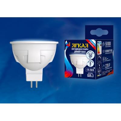 LED-JCDR 6W/NW/GU5.3/FR/DIM PLP01WH картон