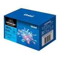 ULD-S0500-100/DTA MULTI IP20 CRYSTAL Гирлянда светодиодная, 5м. 100 светодиодов. Разноцветный свет. Провод прозрачный. TM Uniel.