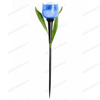 Usl-c-454-pt305 blue tulip садовый светильник на солнечной батарее синий тюльпан. белый свет. 1xlr аккумулятор в-к. ip44. tm uniel.